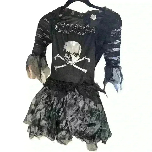 Zombie Ballerina costume with skull crown. Girls M (8-10).  Like new - Picture 1 of 9